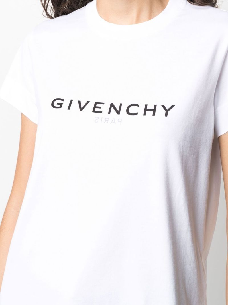 White Logo Print Cotton T-shirt