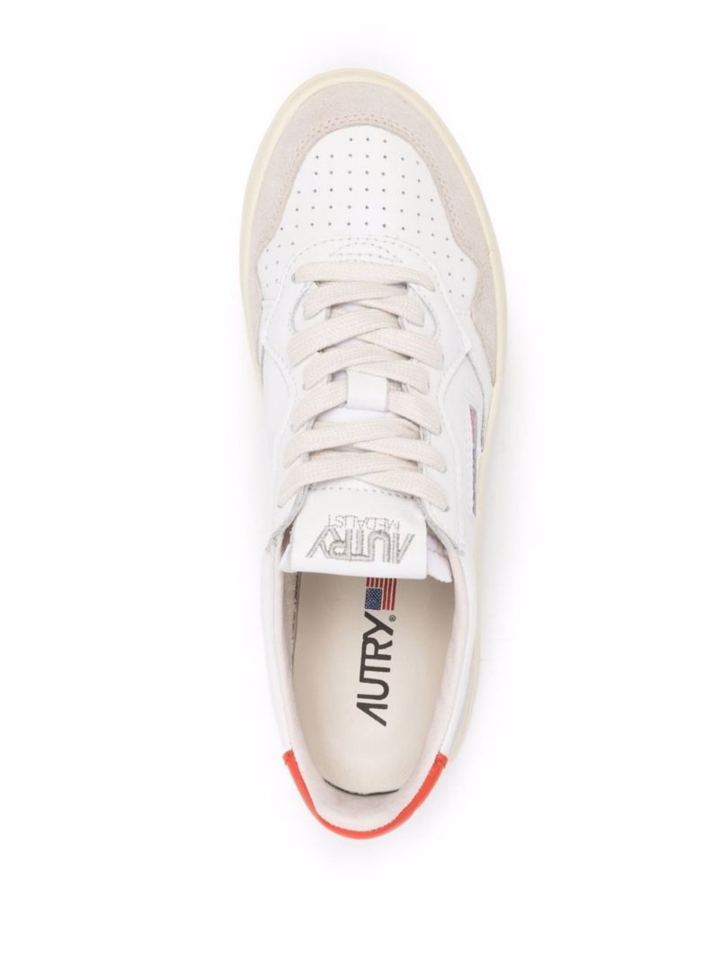 White Medalist Leather Sneakers