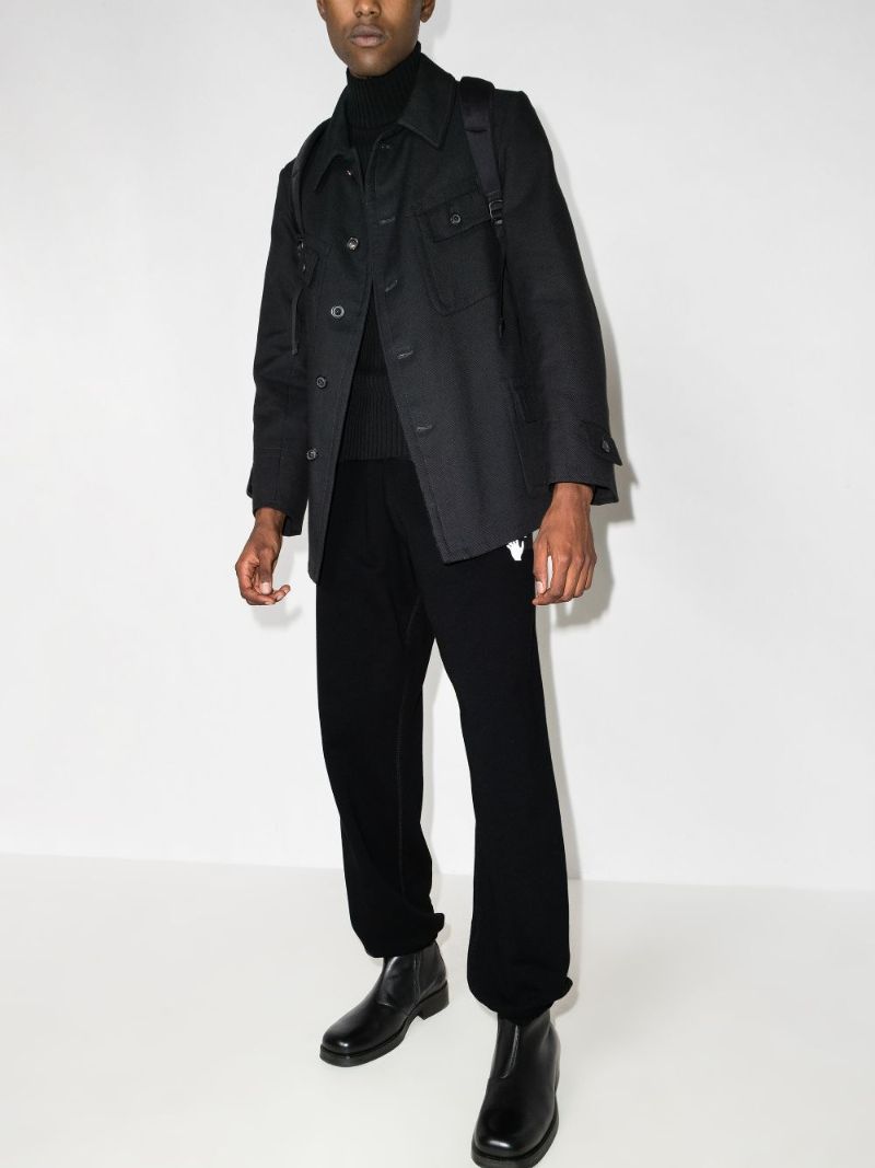 Black Caravaggio Arrows Cotton Track Pants