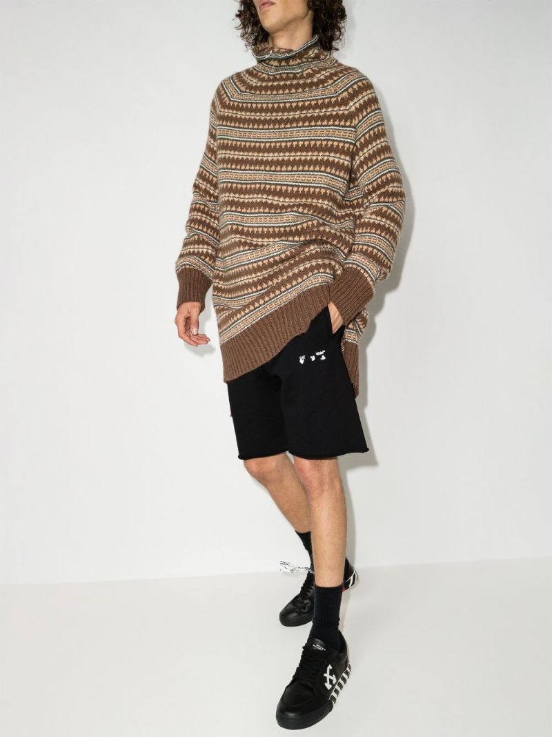 Black Logo Cotton Track Shorts