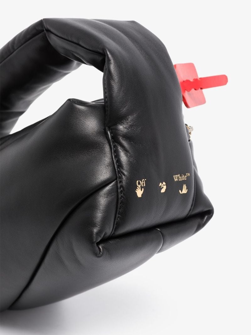 Black Pump Pouch Leather Top Handle Bag