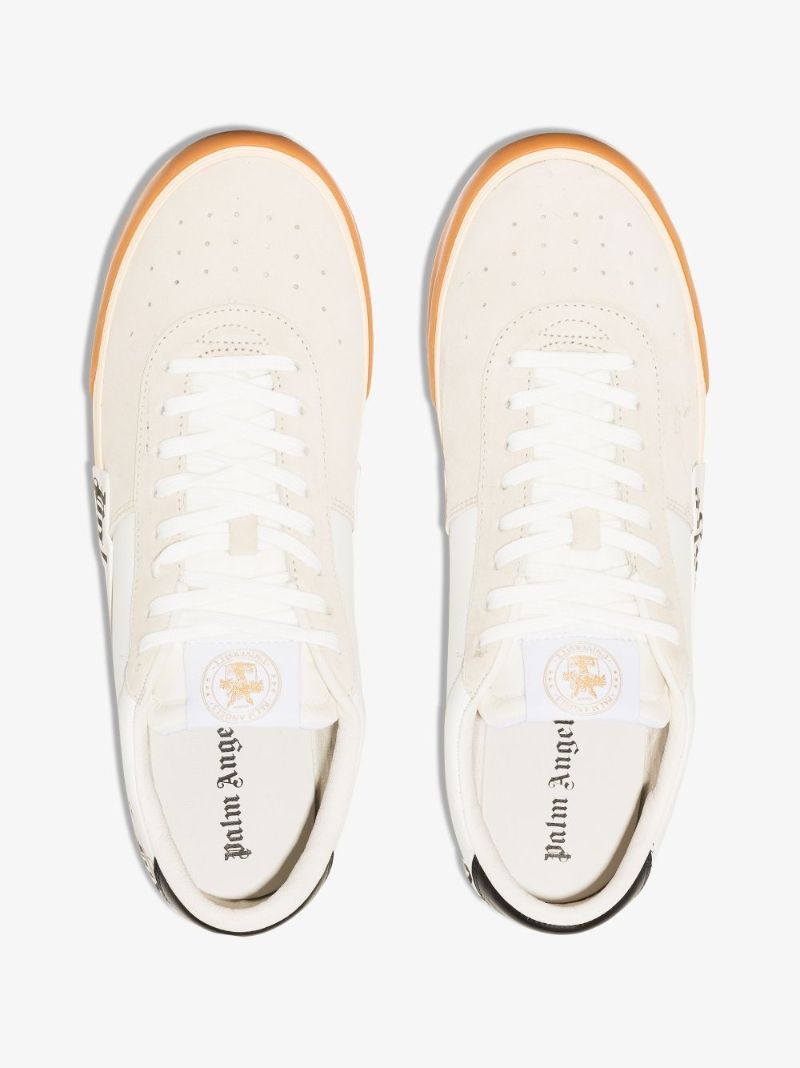 White Vulcanised Low Top Sneakers