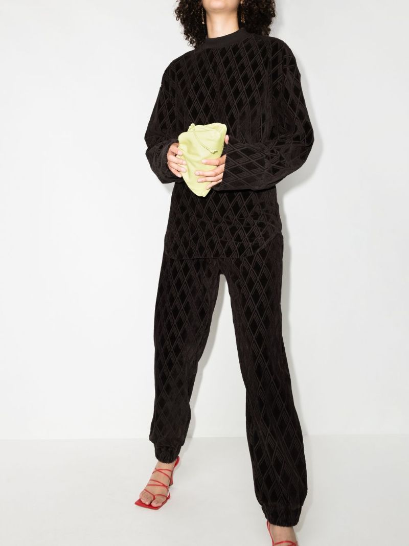 Peggy Monogram Velvet Track Pants