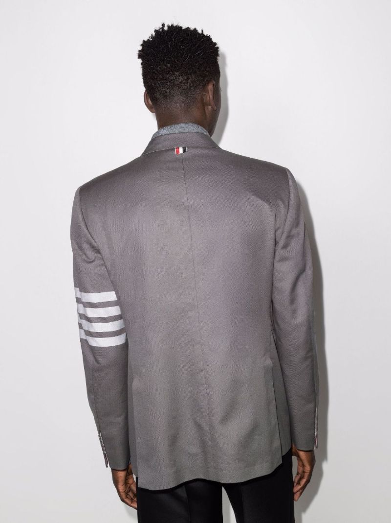 4-bar Stripe Single-breasted Cotton Blazer