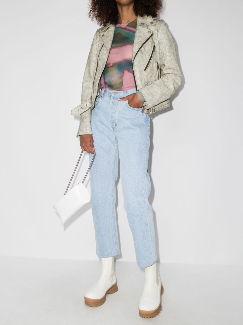 Cracked Leather Biker Jacket