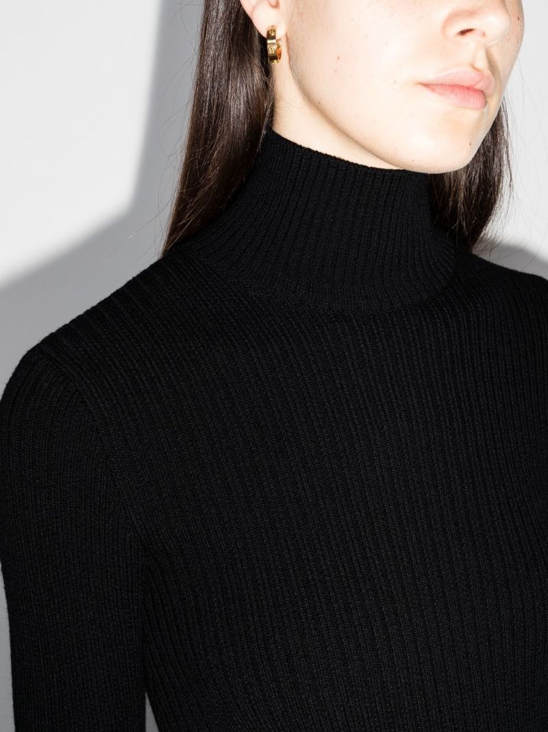 Black Wool Midi Dress