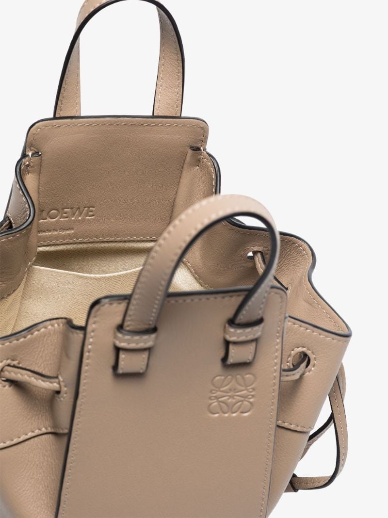 Beige Hammock Mini Leather Shoulder Bag