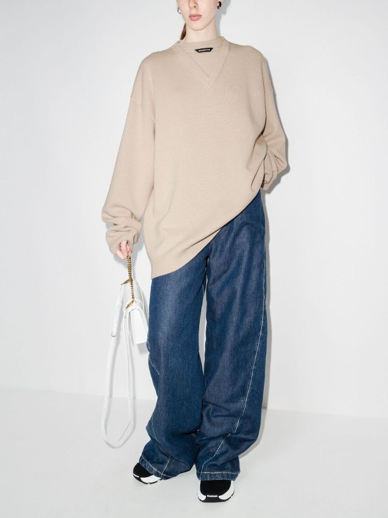 V-neck Illusion Wool Sweater