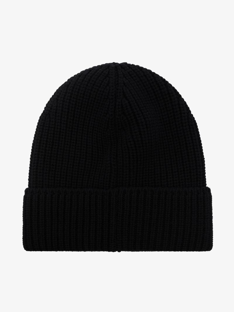 Black Arctic Disc Wool Beanie Hat