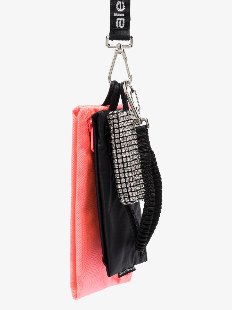 Black Elite Crystal Multipouch Lanyard