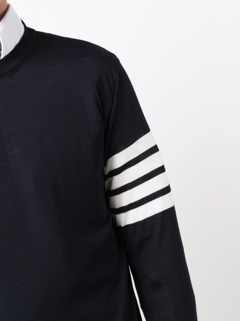 Blue 4-bar Stripe Merino Wool Sweater