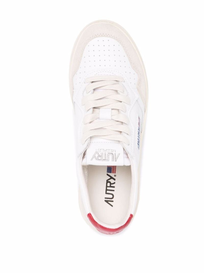 White Medalist Leather Sneakers