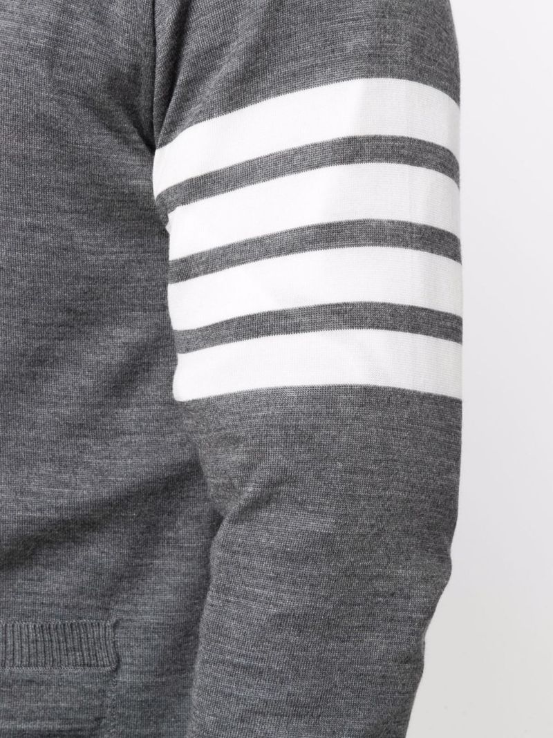 Grey 4-bar Wool Cardigan