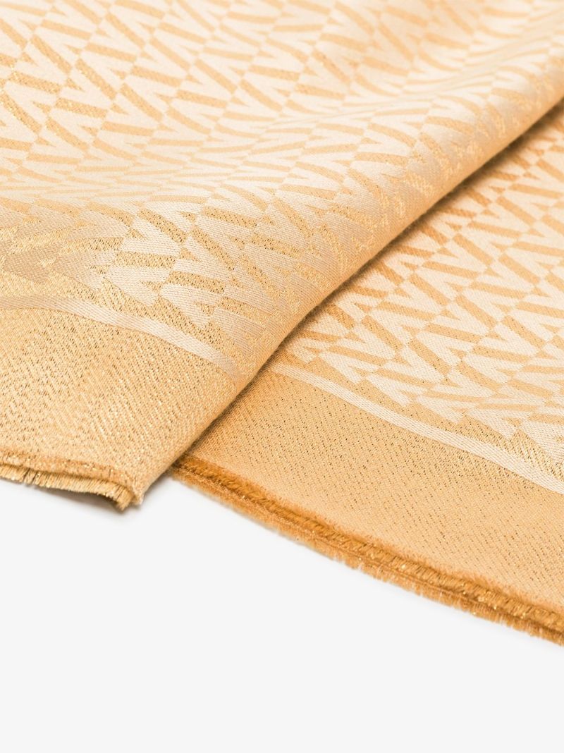 Gold Optical Monogram Jacquard Scarf