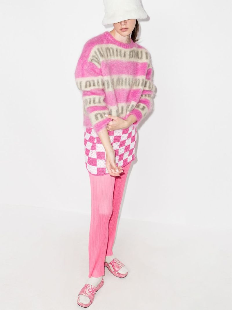 Logo Stripe Mohair Sweater