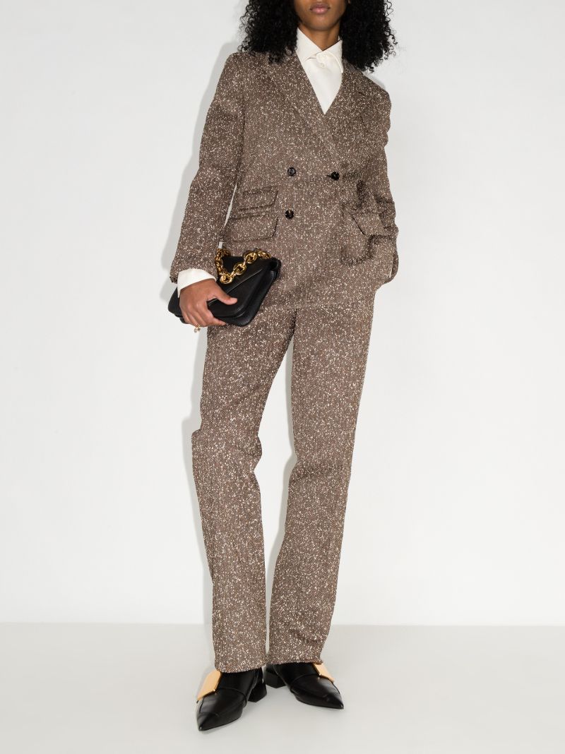 High Waist Herringbone Trousers