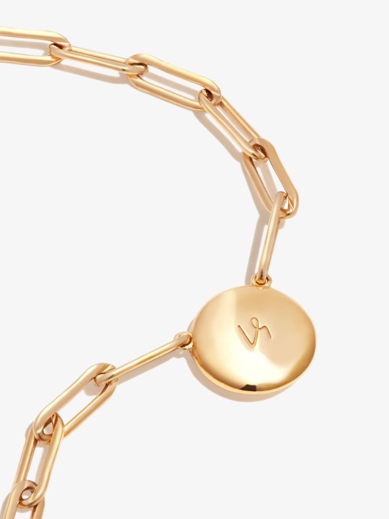 Gold Vermeil Puff Link Pendant Necklace