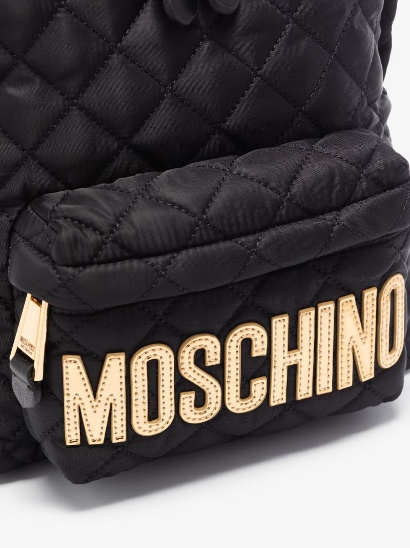 Black Mini Logo Quilted Backpack