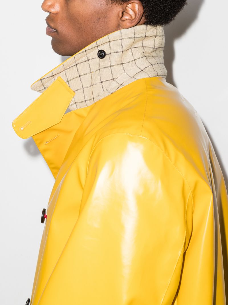 Coated Cotton Double-breasted Coat
