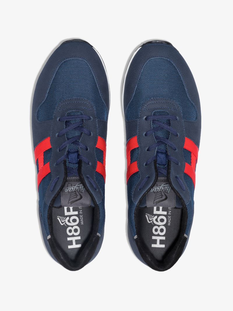 Blue H383 Leather Sneakers