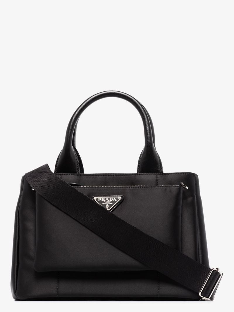Black Re-nylon Removable Pouch Tote Bag