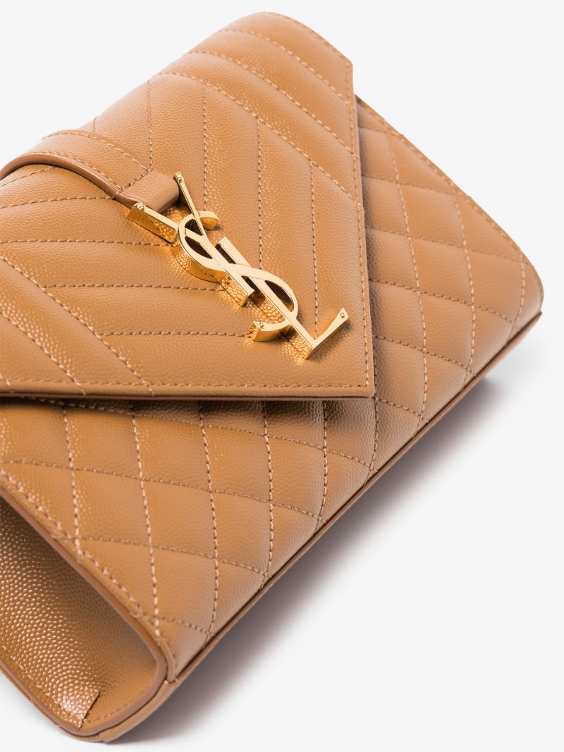 Brown Envelope Leather Cross Body Bag