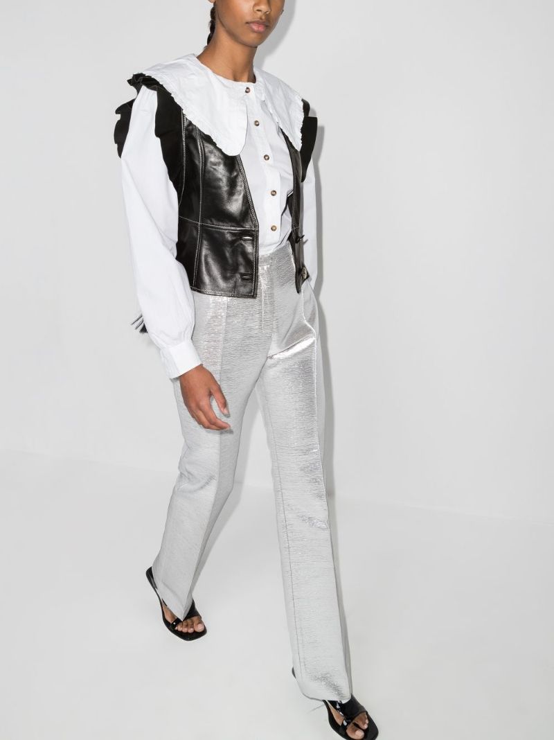 Flutter Sleeve Leather Top