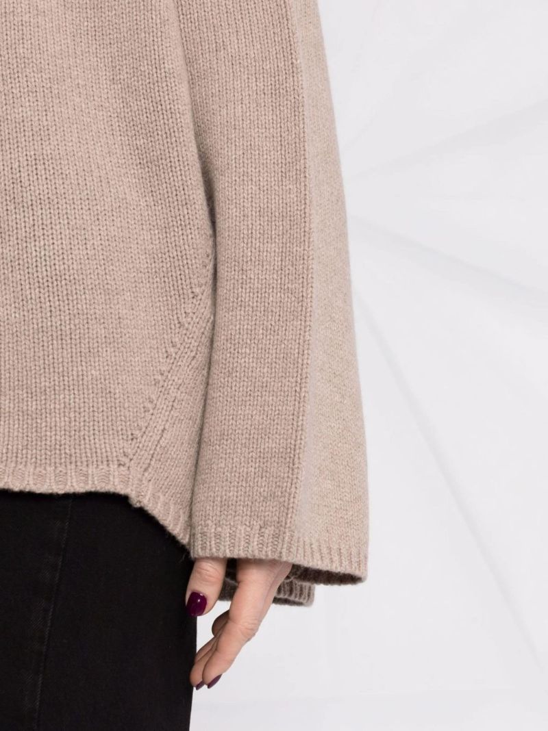 Neutral Roll Neck Wool Sweater