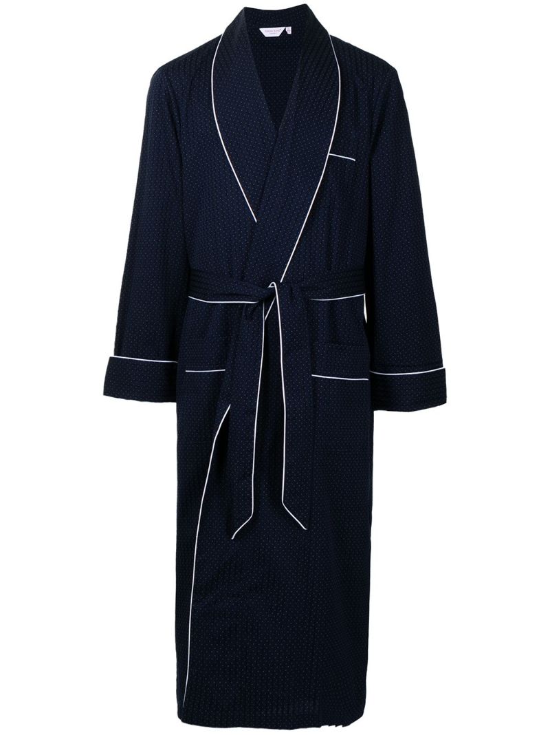 Blue Polka Dot Print Robe