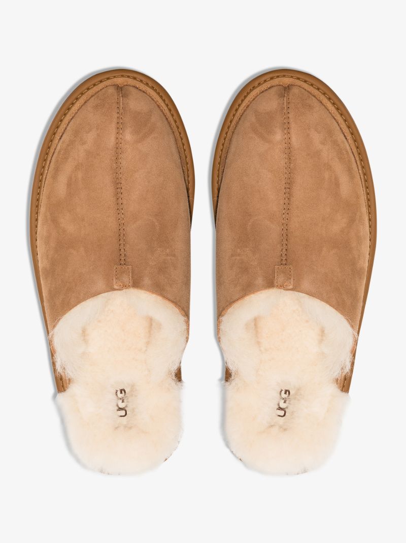 Brown Hyde Suede Slippers