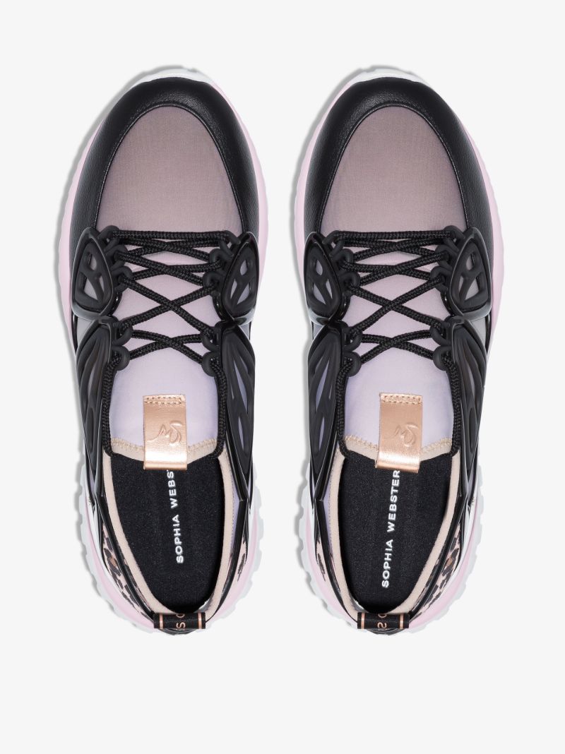 Black Fly-by Butterfly Knit Sneakers