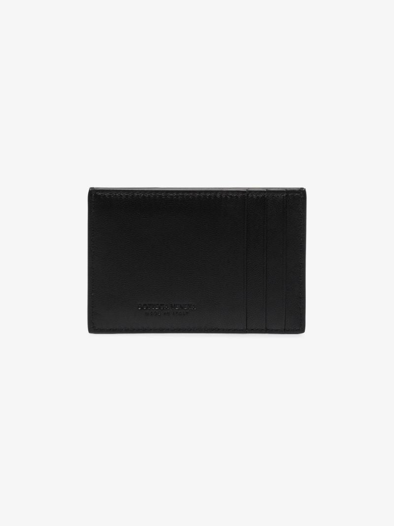 Black Intrecciato Leather Card Holder