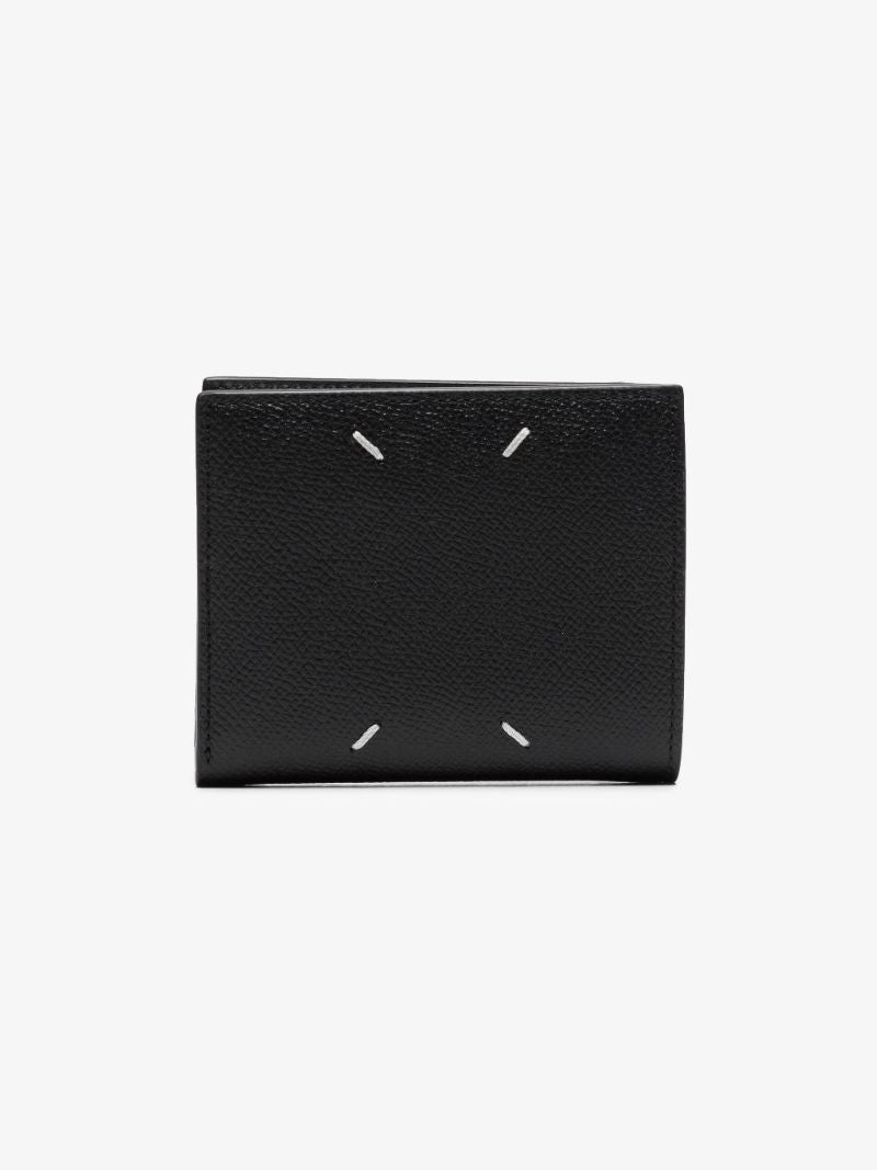 Black Four-stitch Leather Wallet