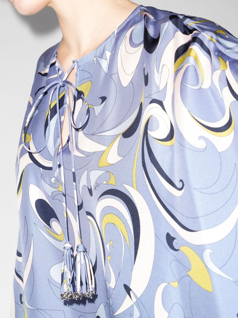 Itinerari Print Silk Kaftan Dress