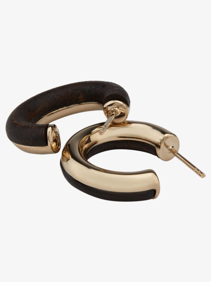 Gold Tone Jamie Wood Hoop Earrings