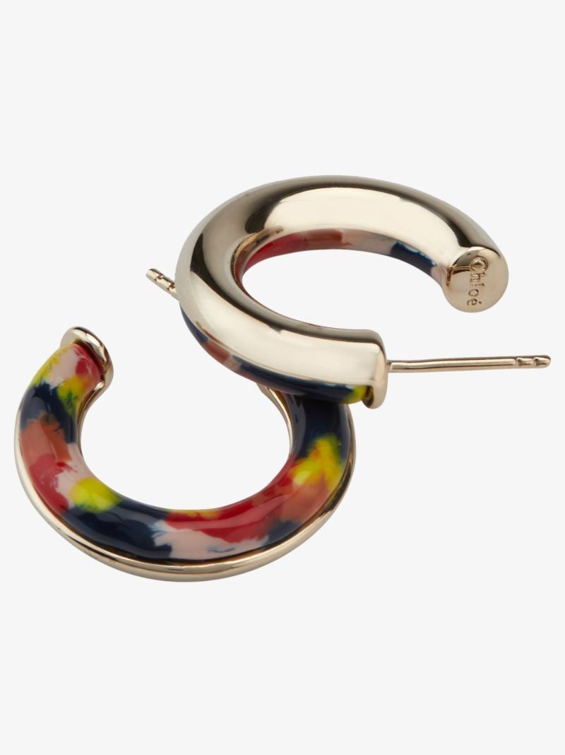 Gold Tone Jamie Printed Hoop Earrings