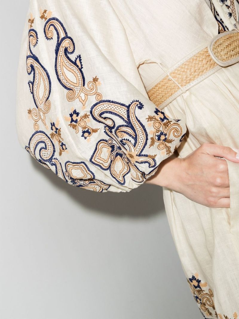 Aliane Embroidered Paisley Dress
