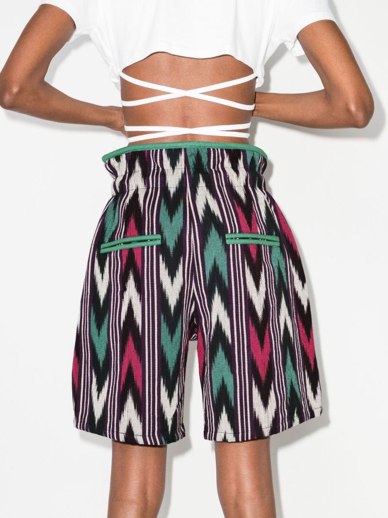 Linima Ikat Zigzag Print Cotton Shorts