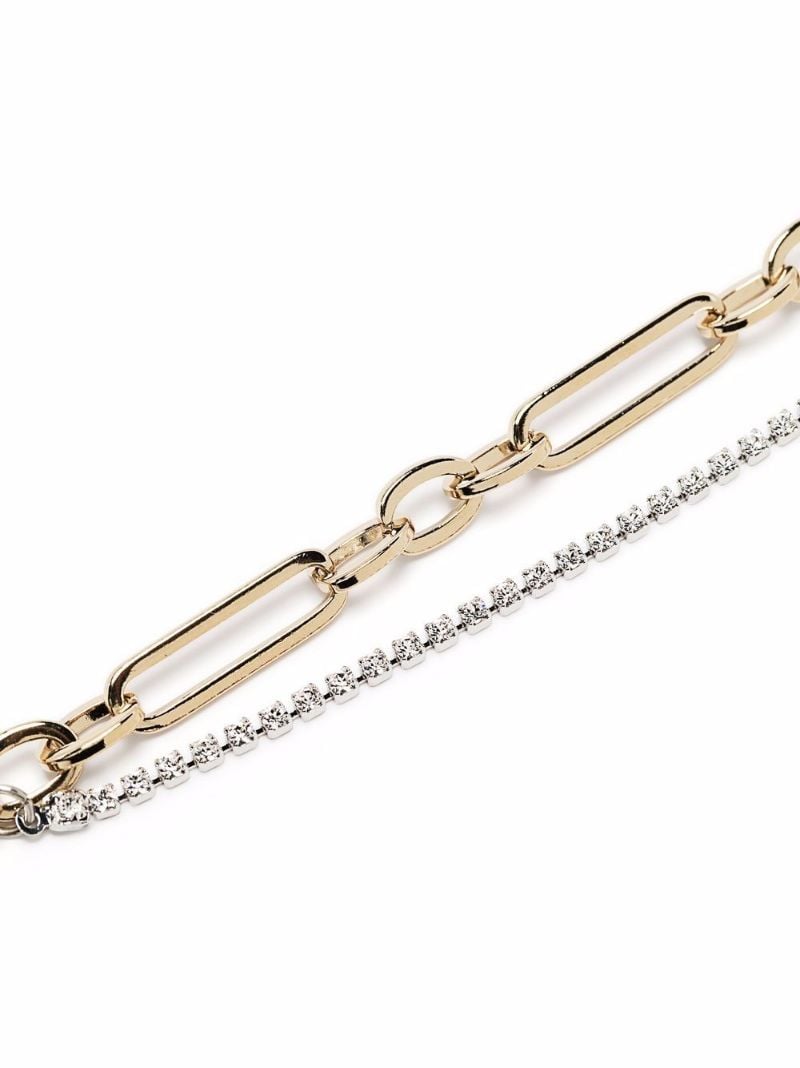 24k Yellow Gold Plate Paloma Chain Link Crystal Bracelet
