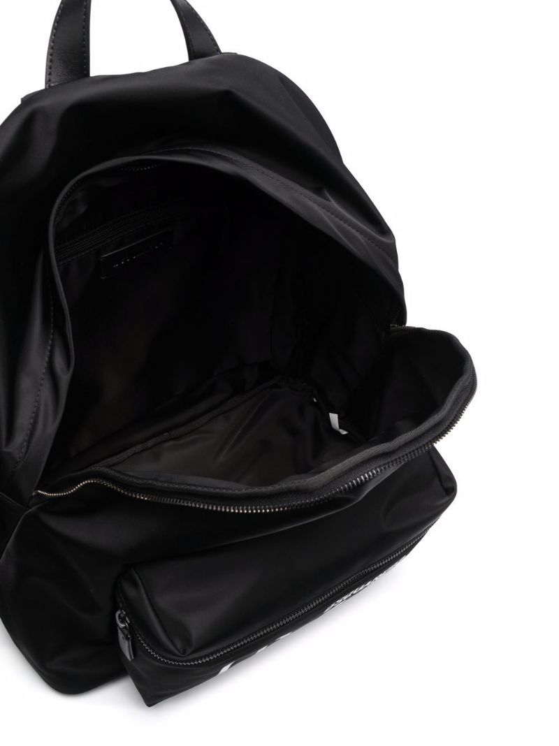 Black Icon Logo Print Backpack