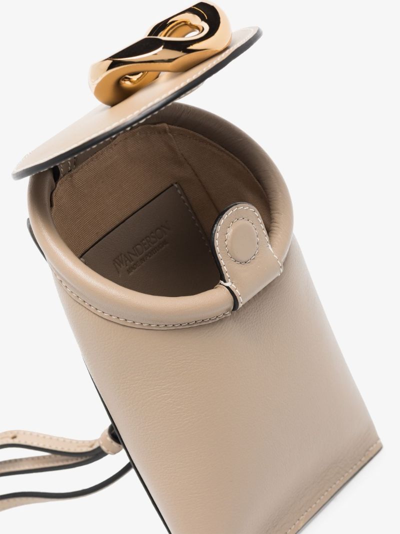Neutral Lid Pocket Leather Cross Body Bag