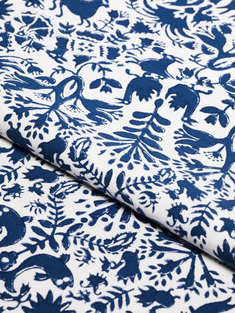 Blue Printed Cotton Tablecloth