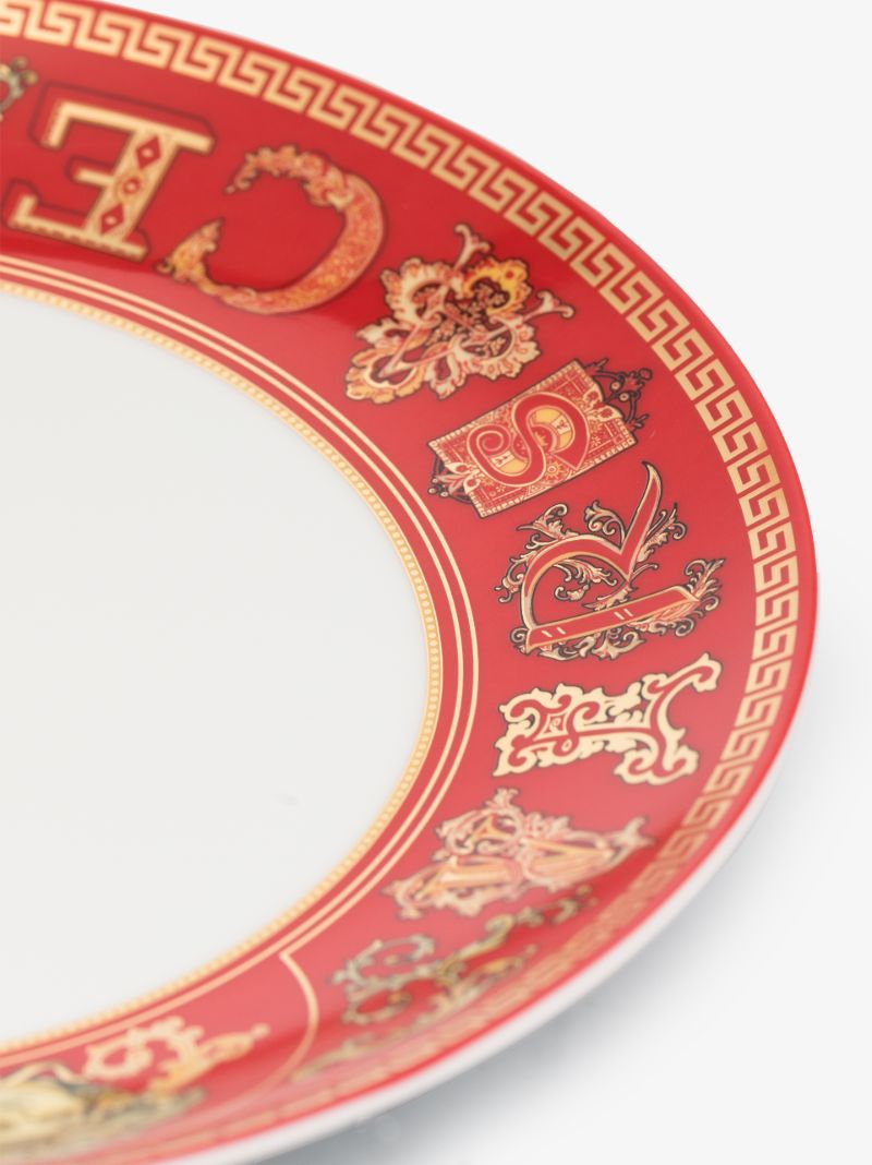 Red Virtus Holiday Dinner Plate