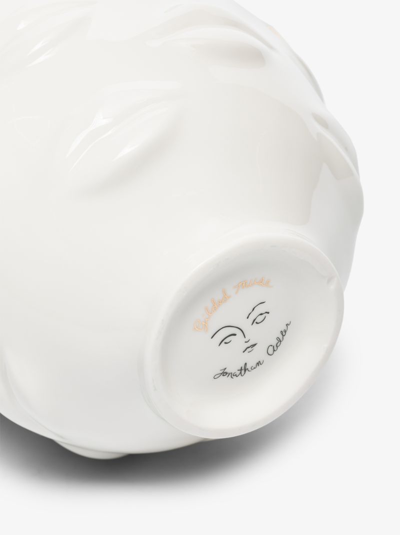 White Gilded Gala Round Porcelain Vase