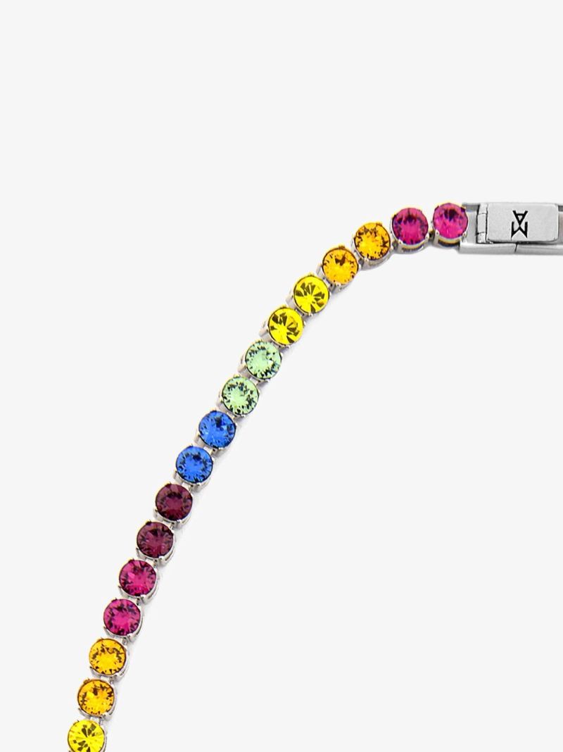 Silver-tone Tennis Crystal Necklace