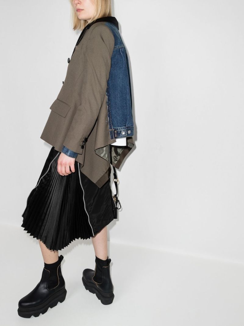 Zip Detail Pleated Skirt