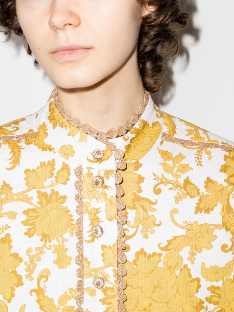 Postcard Floral Print Cotton Shirt