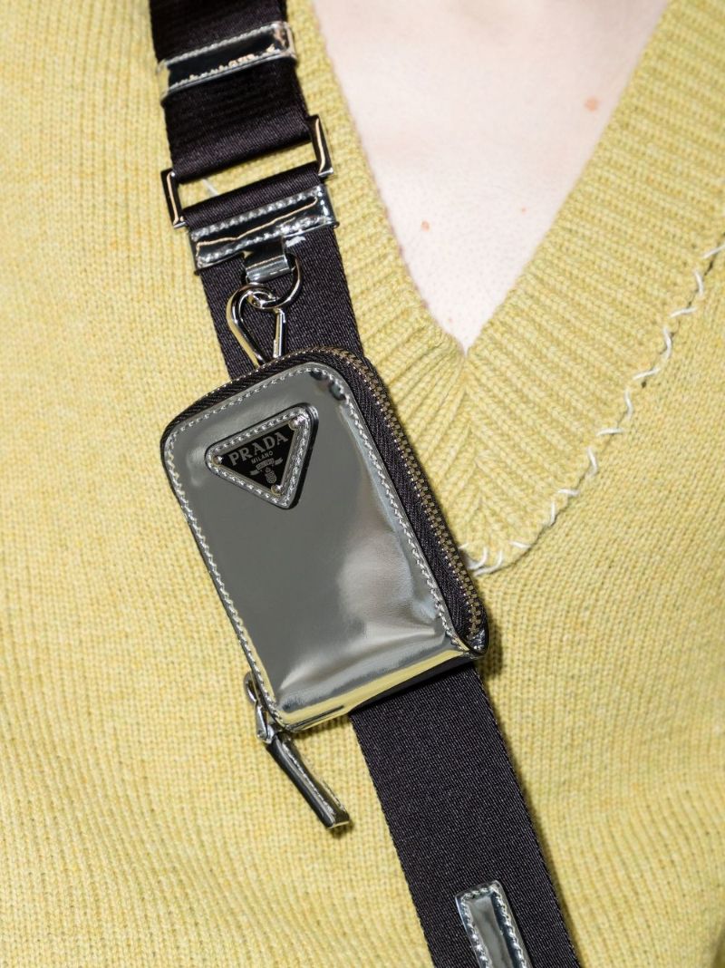 Silver Patent Leather Cross Body Bag