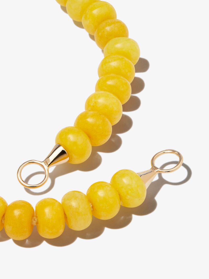 14k Yellow Gold Jasper Strand 16 Inch Necklace