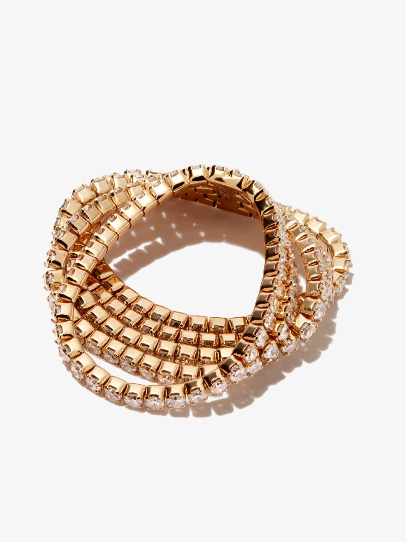 18k Yellow Gold Five Thread Stack Diamond Ring